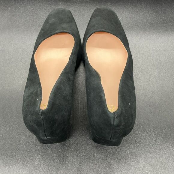 J Crew womens suede slip on classic low block heel pumps black size 8.5 - Picture 6 of 9